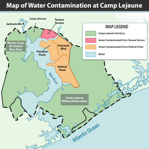 Map of Water Contamination at Camp Lejeune