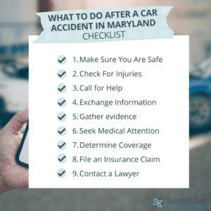 What to do after a car accident in Maryland checklist