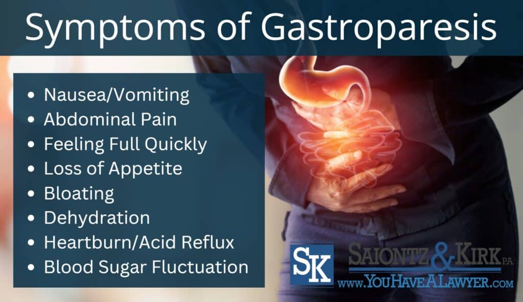 What are the symptoms of gastroparesis?