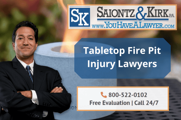 Tabletop Fire Pit Burn Injury Lawyers